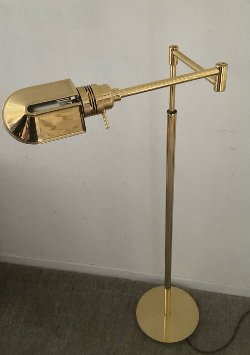 Brass reading floor lamp from the 1970s
