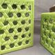 Set trio decorative lanterns design ceramic enamelled cracked glaze
