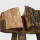 Tripod oak milking stool, Ariège peasant art, France (19th century)