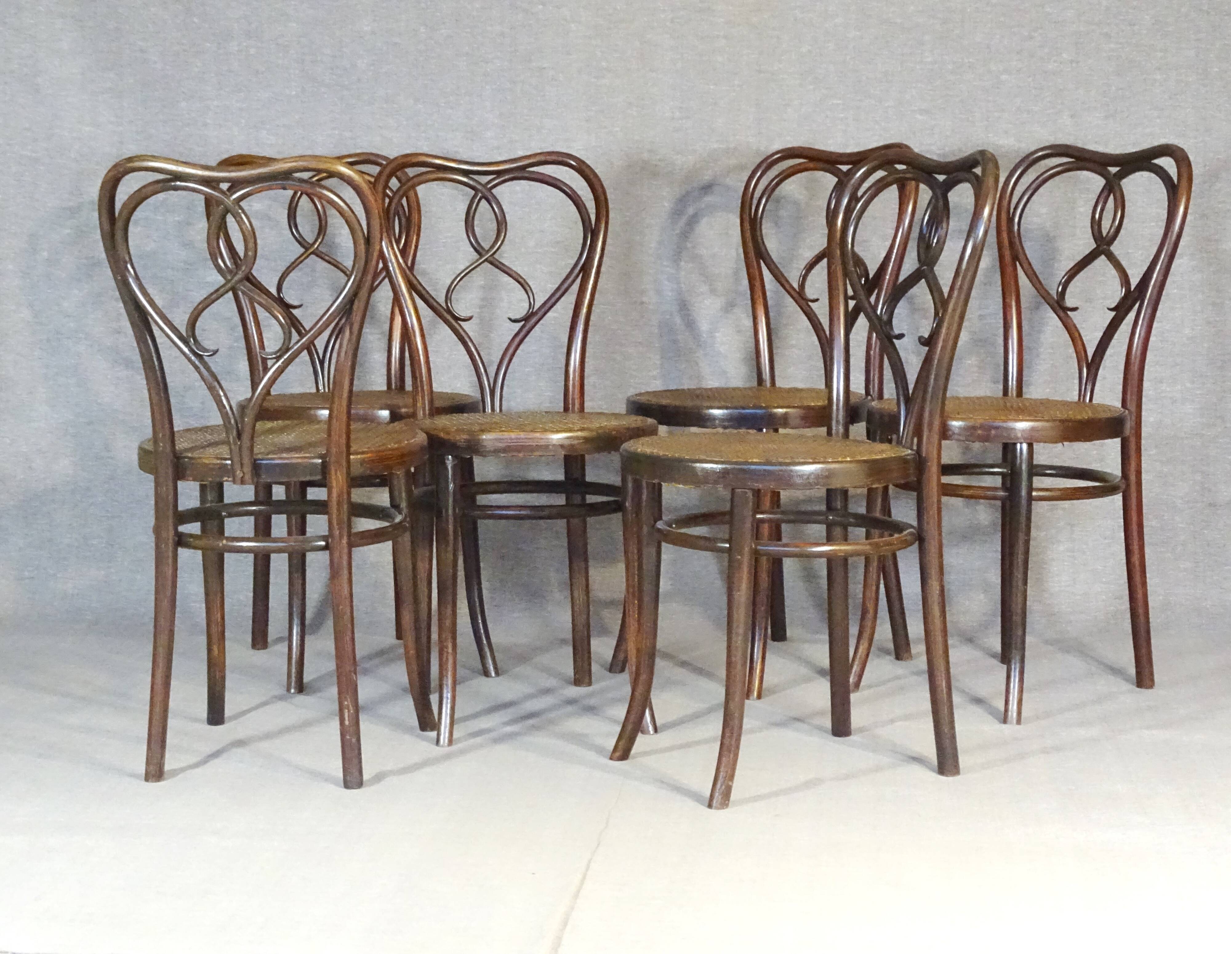 Set de six chaises Thonet N°561- Art nouveau - dining chairs , 1925