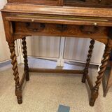 Lady bonheur du day secretary cabinet oak with marquetry and mother-of-pearl