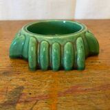 Vide Poche Cendrier Ancien Céramique Verte Vintage