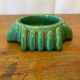 Antique Green Ceramic Ashtray Pocket Empty Vintage