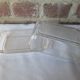 Transparent glass butter dish from lever
