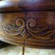 Louis XV style oak round table with 4 chairs