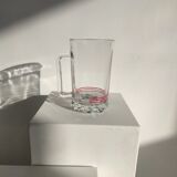 Vintage Italian orangeade pitcher made of red striped glass