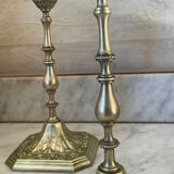 Paire de bougeoirs en laiton XIXème