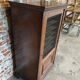 Antique printer's style wooden workshop furniture – mesh door