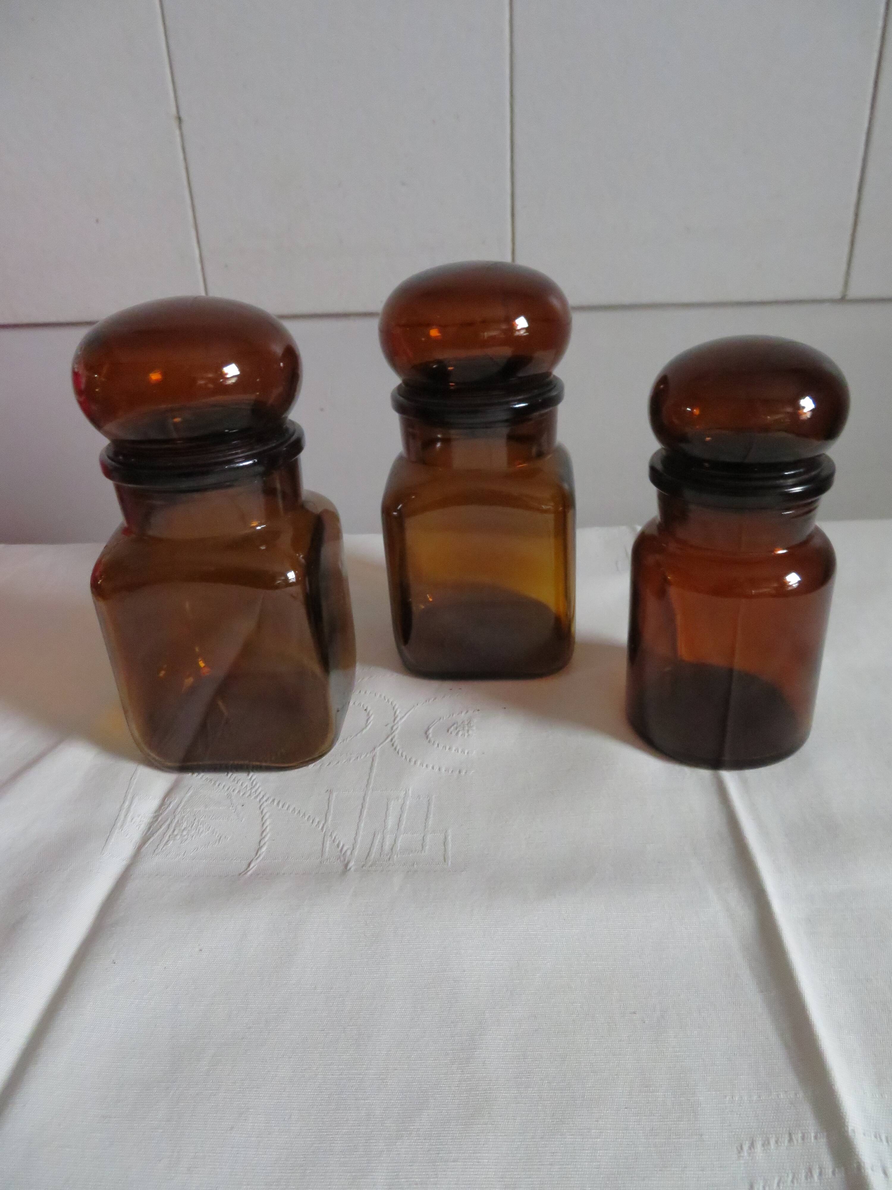 Amber glass jars