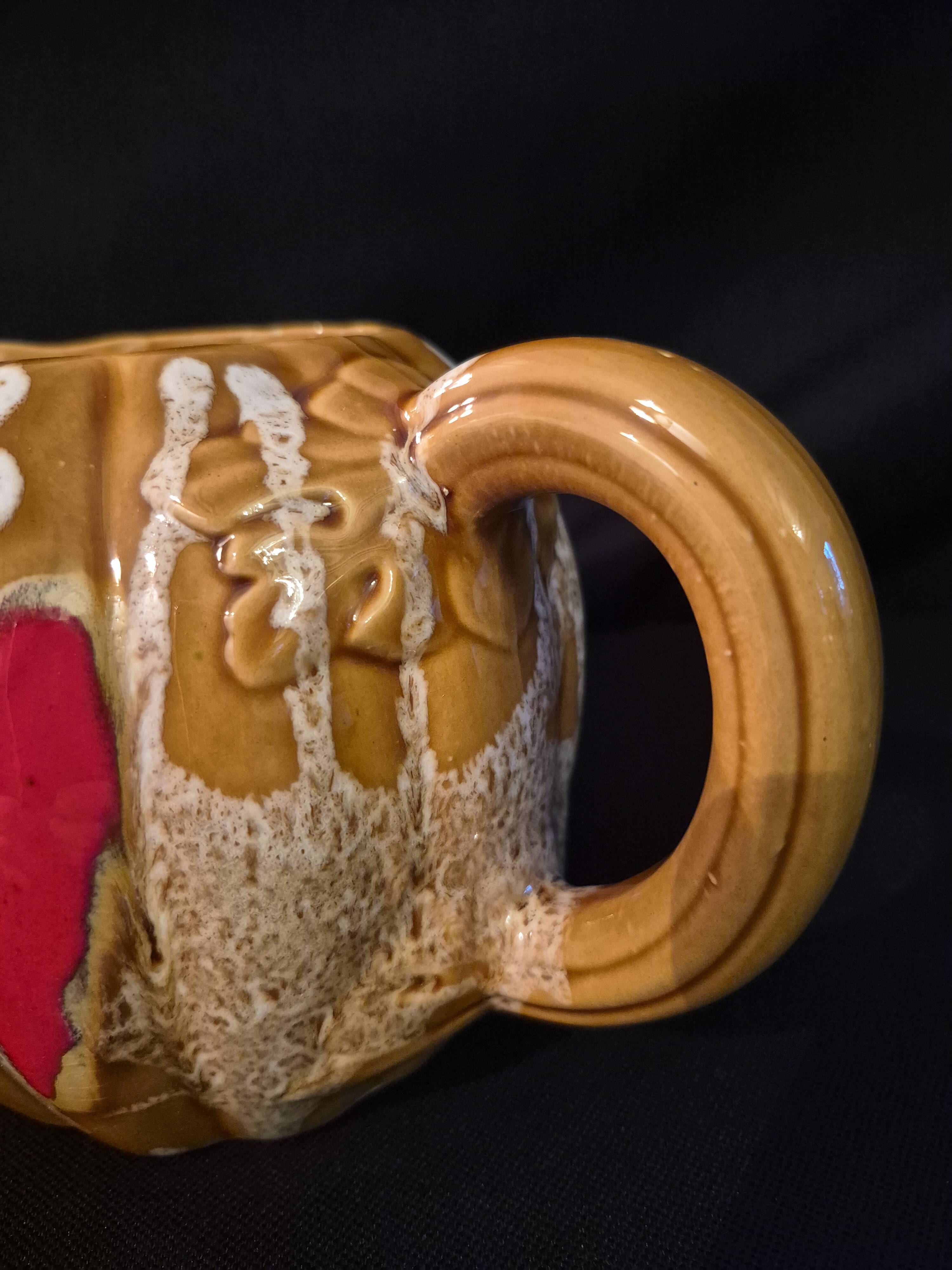 Melon-shaped ceramic jug, signed Poët-Laval, Cavaillon.