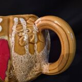 Melon-shaped ceramic jug, signed Poët-Laval, Cavaillon.