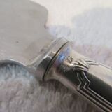 Christofle silver metal ice cream cutter shovel with oxidation ribbons