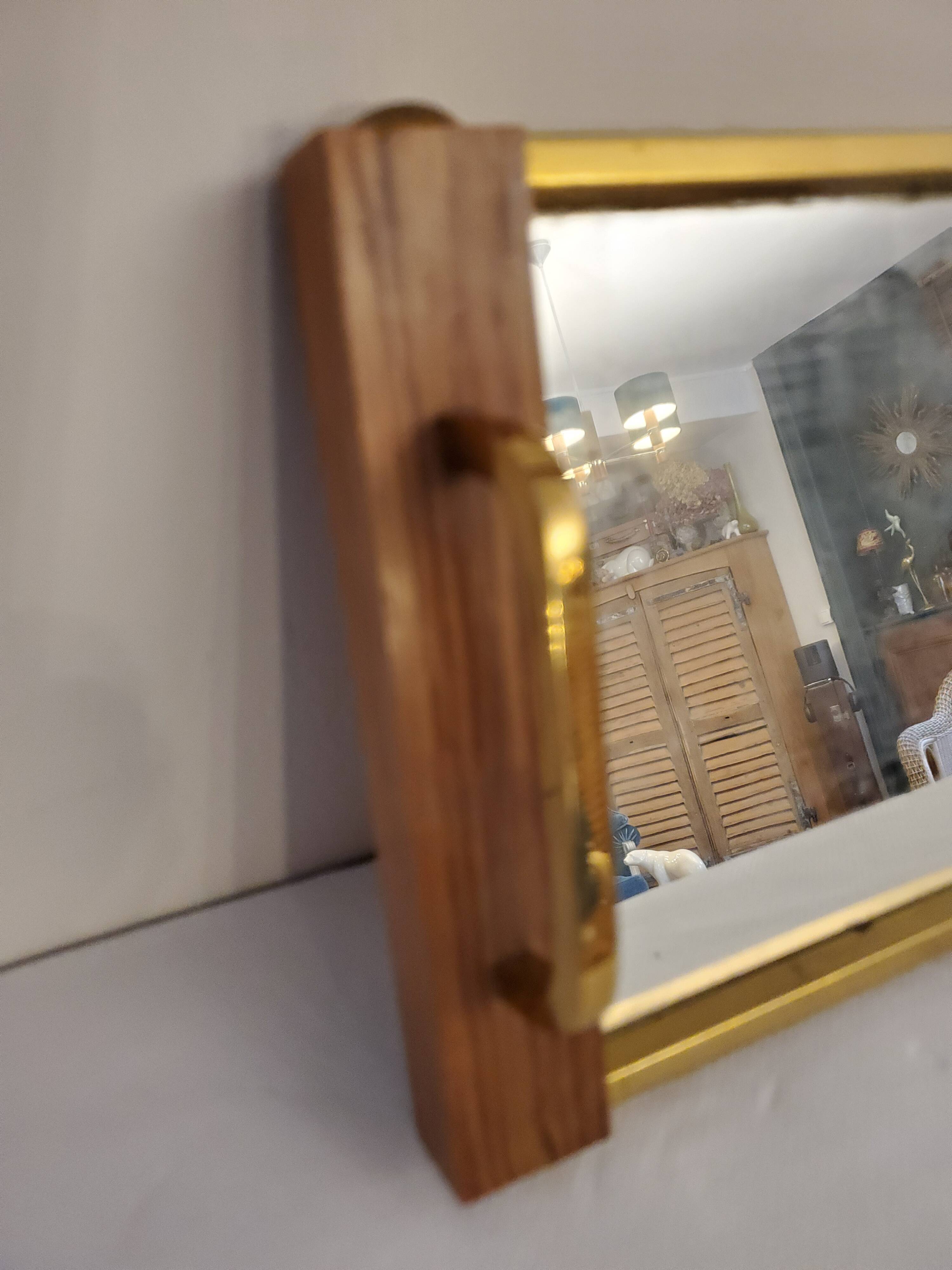 Mirror top 50's wood and brass