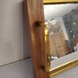 Mirror top 50's wood and brass