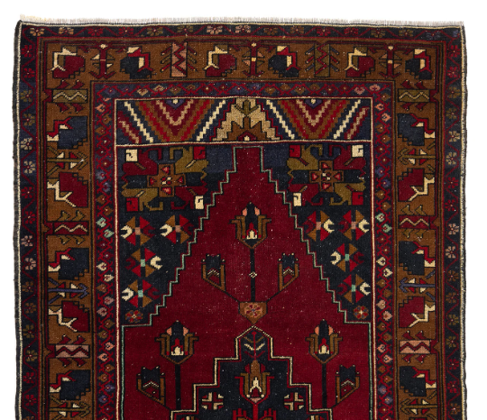 Vintage oriental rug, turkish rug from 1970s. wool rug, handmade rug