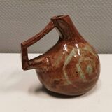 Ceramic jug/vase, Danish in beautiful earthy brown colours with light blue/green details.
