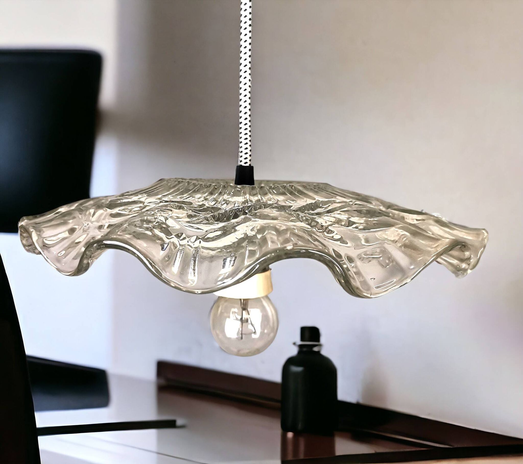Lampe suspendue de cuisine en verre transparent Farmhouse