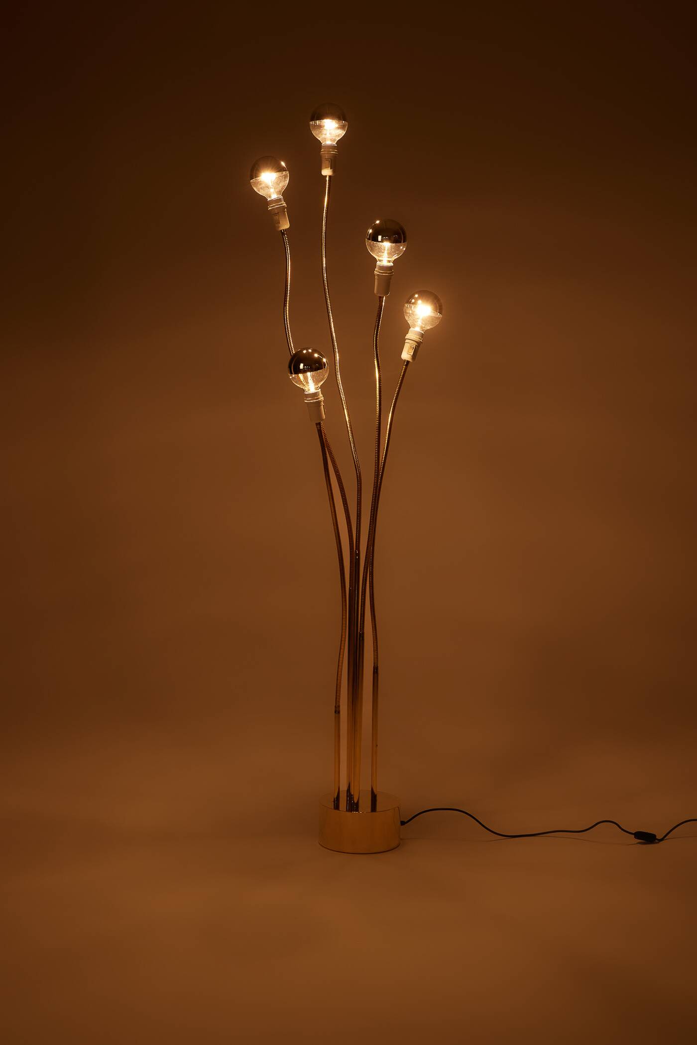 Lampadaire doré Maison Saint-Germain Lumière 1970's