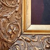 Old painting, portrait of a woman from the early 20th century.