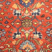 Tapis persan traditionnel noué à la main tapis de salon en laine rouge 134x136cm
