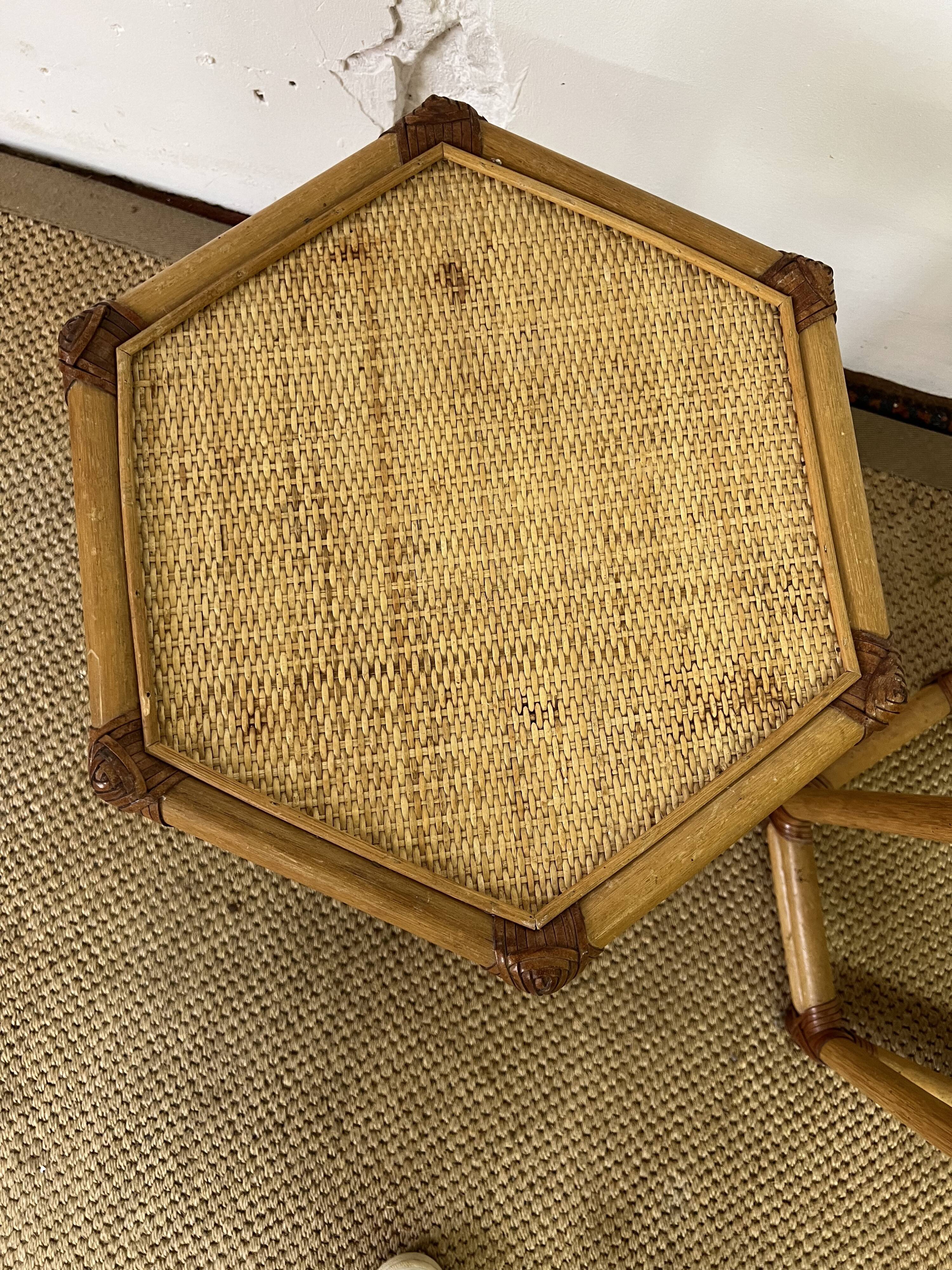 Pair of rattan bedside tables or end tables