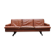 Scandinavian leather and rosewood sofa Fredrik Kayser 1965, 3 places