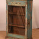 old Art Deco wall display case in original blue teak Burmese patina