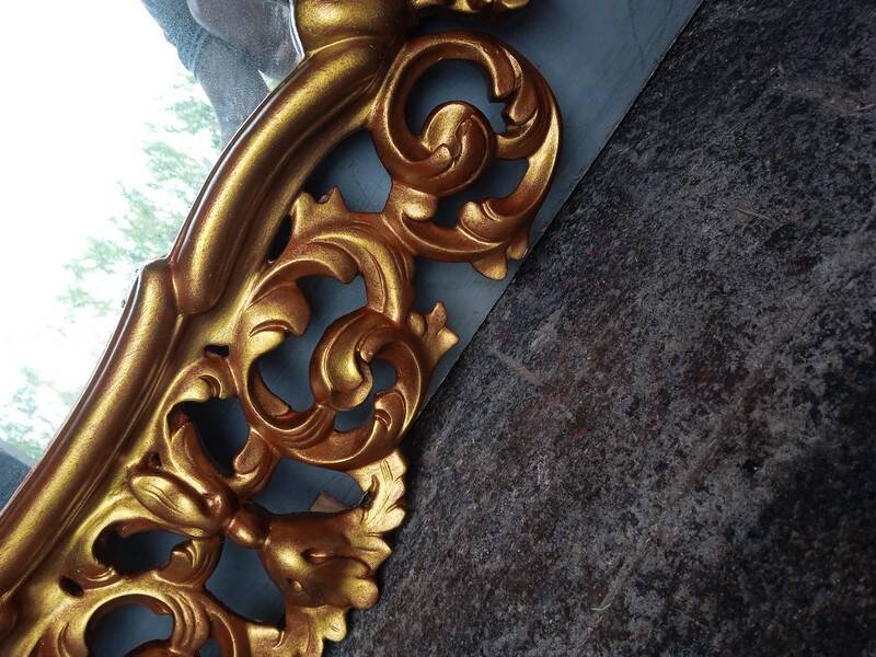Baroque mirror Louis XV gilded wood ep XIX em - 105 cm
