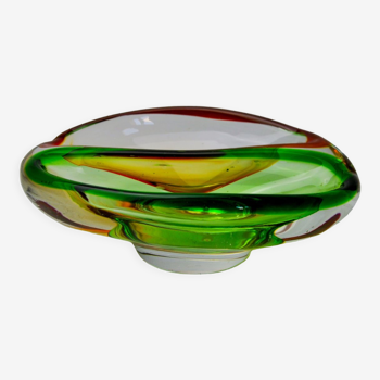 Cendrier bicolore par seguso, verre de murano, italie, 1970