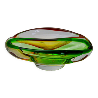 Cendrier bicolore par seguso, verre de murano, italie, 1970