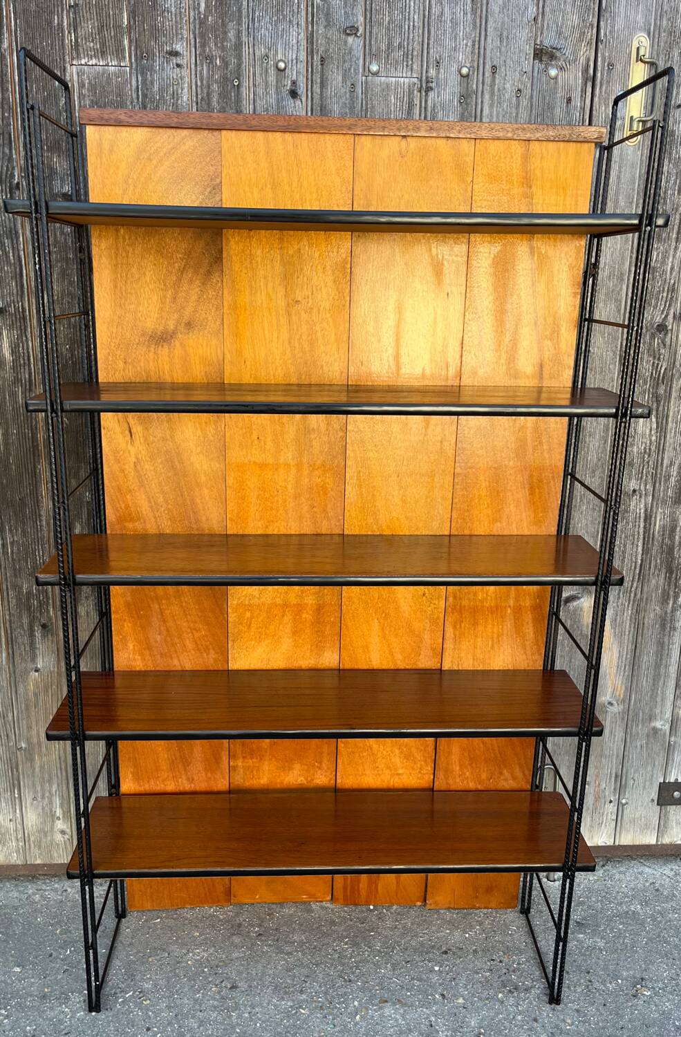 String wood and metal shelf