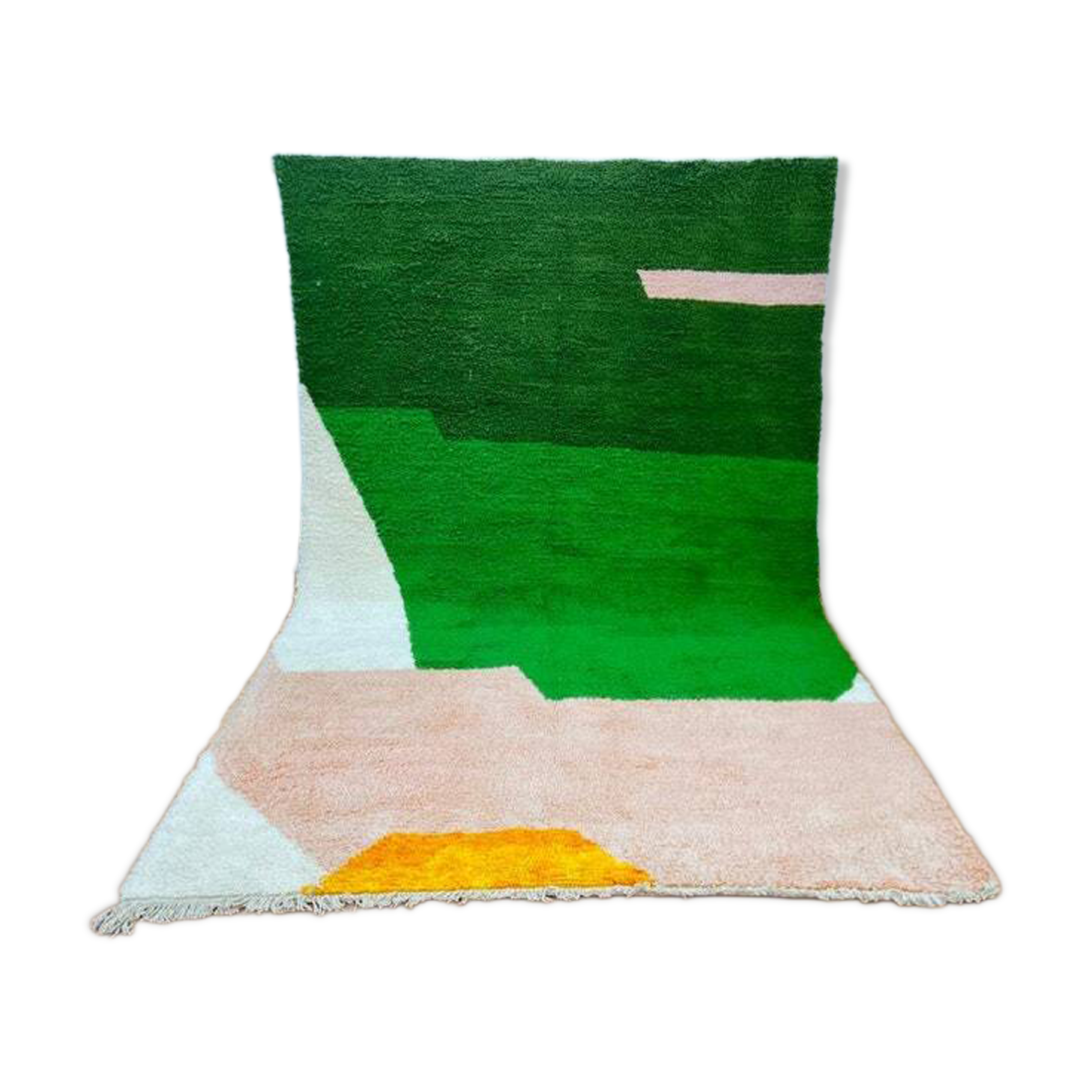 Handwoven natural wool rug, size 150/250 cm.