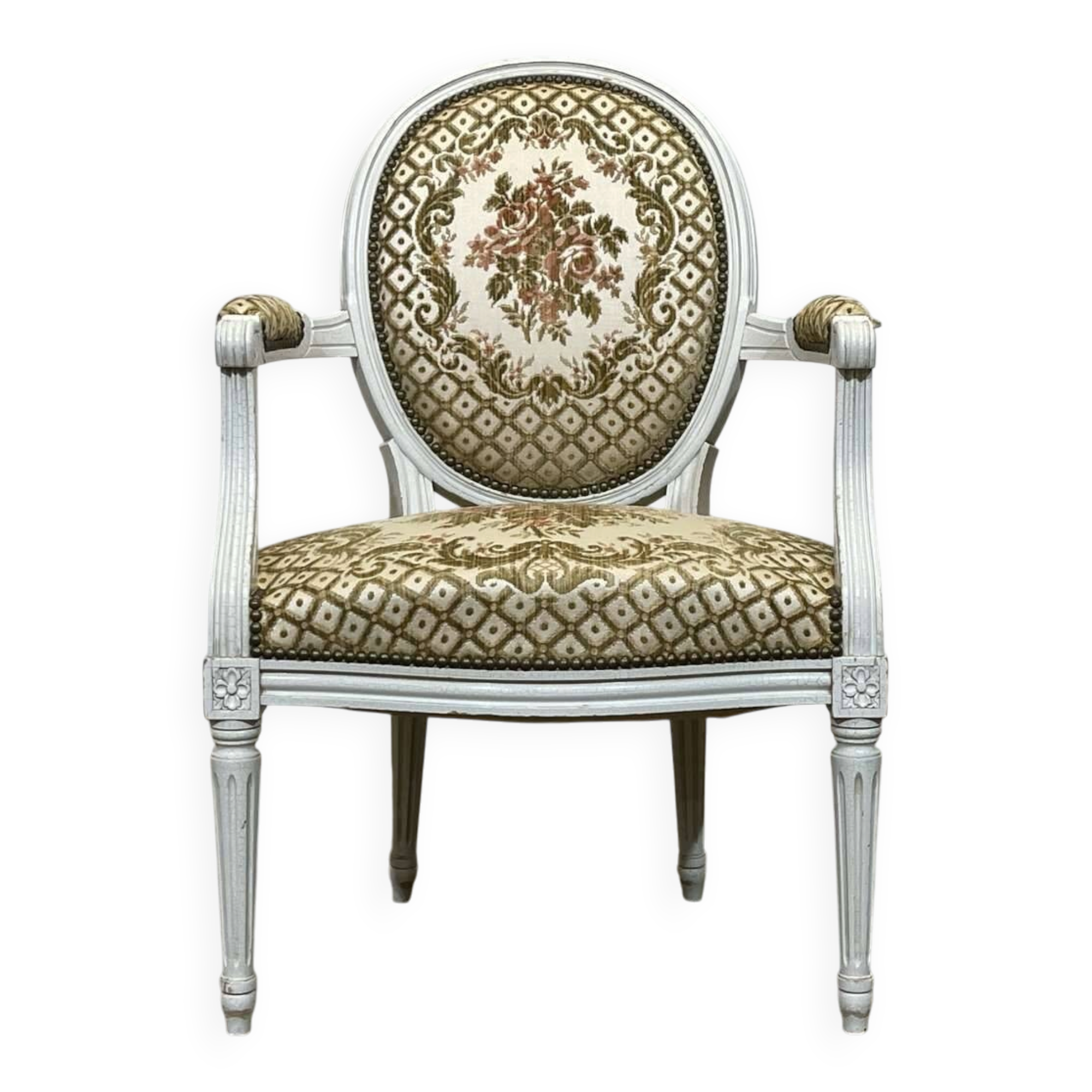 1970s Louis XVI style cabriolet armchair