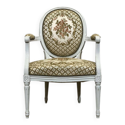 Fauteuil cabriolet de style Louis XVI des années 1970