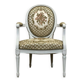 1970s Louis XVI style cabriolet armchair