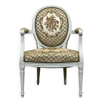 1970s Louis XVI style cabriolet armchair