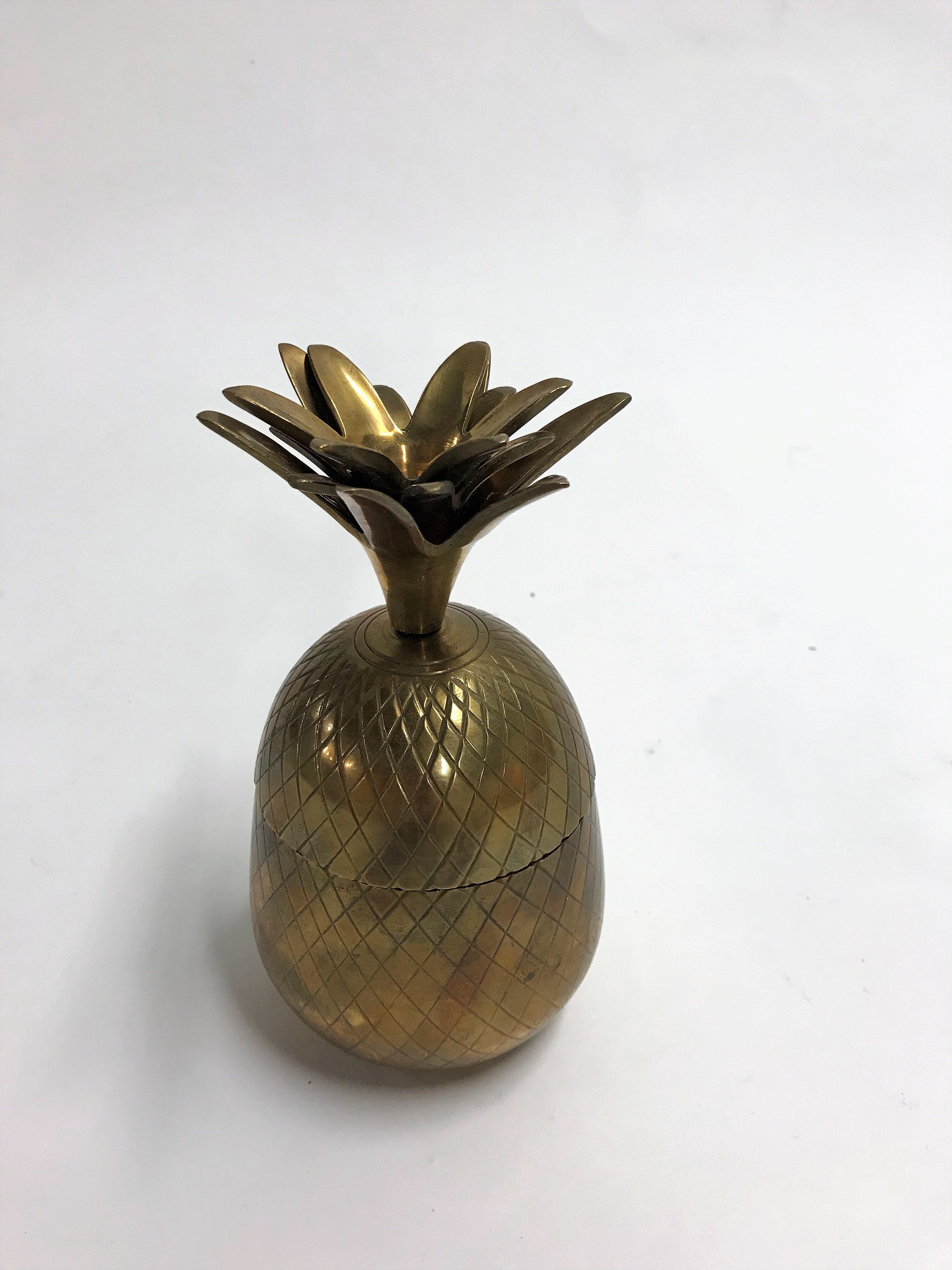 Vintage brass pineapple ice bucket 1970s