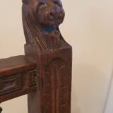 Lot de 2 chaises bois massif tête de lion