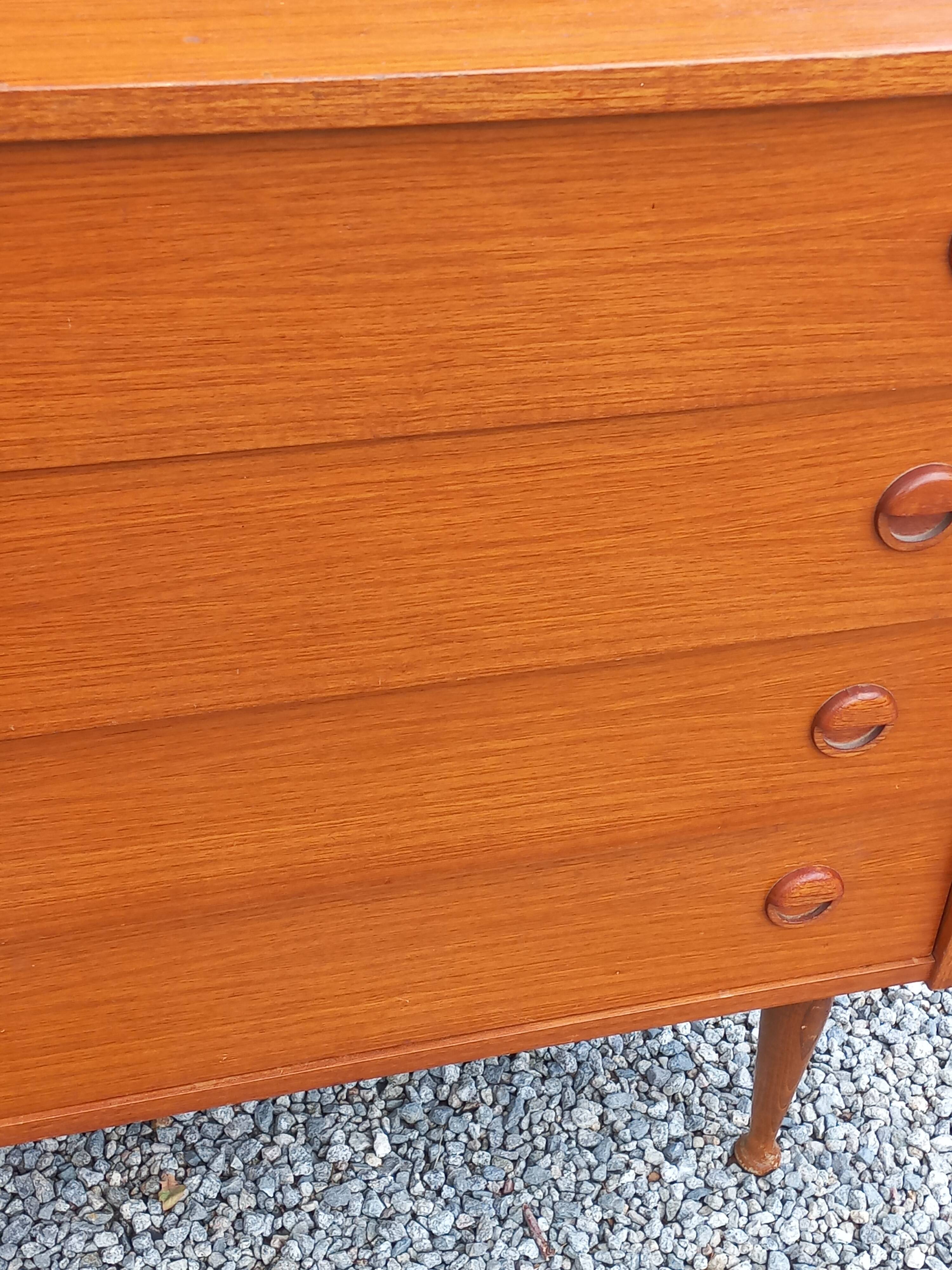 Scandinavian style 4-drawer teak chest of drawers, 1970s