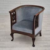 Années 1950, chaise longue danoise, état d'origine, meuble en laine bleu clair.