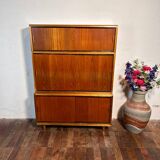 Mid century retro vintage teak stacking bookcase