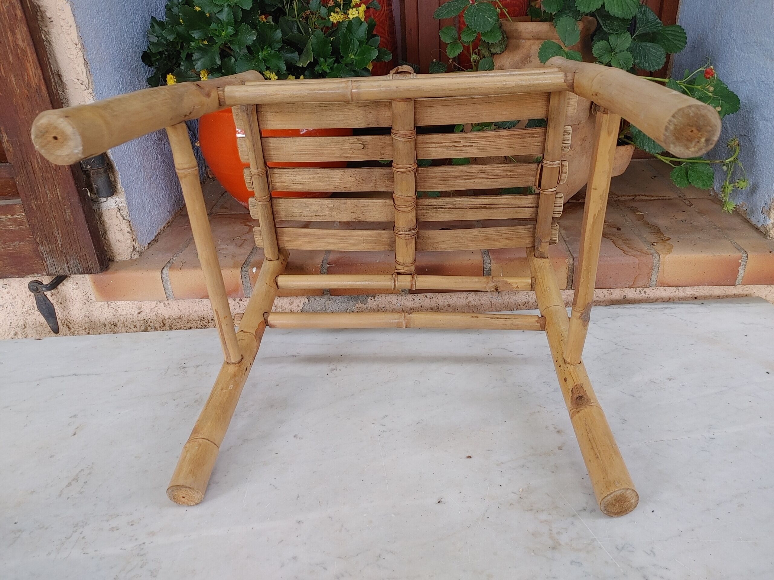 Vintage bamboo bench from the 60/70