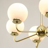 Mid-century Upward Sputnik Golden Chandelier, 60s