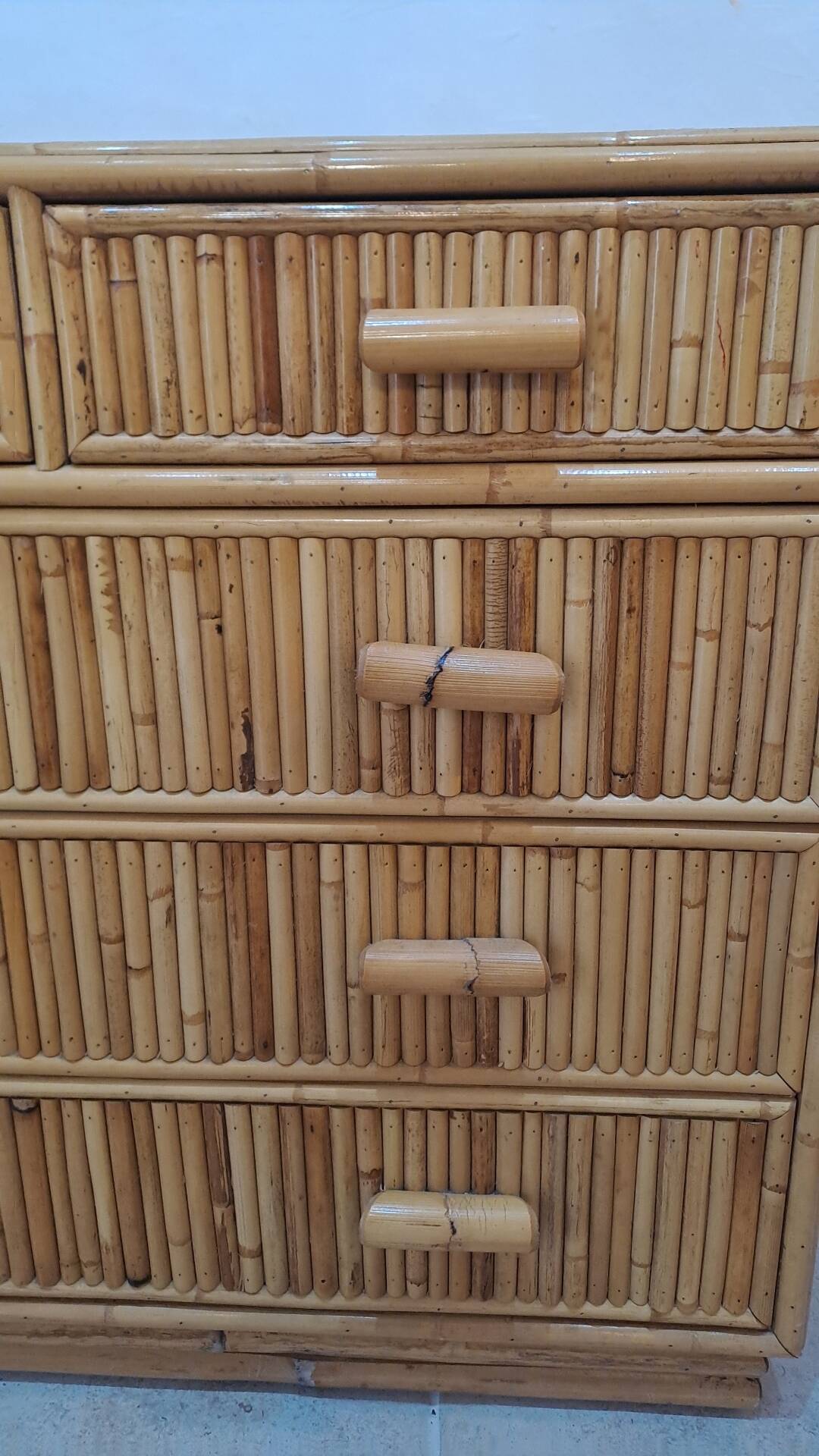 Rattan chest of drawers