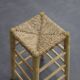Set of 4 Barstools in Wood and Cane, 1970s