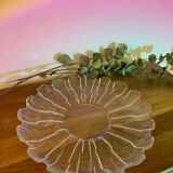 Plat en verre vintage en forme de fleur