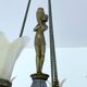 Large Art Deco sculptural chandelier in bronze and glass, 1930s