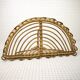 Half-moon rattan shelf and coat holder