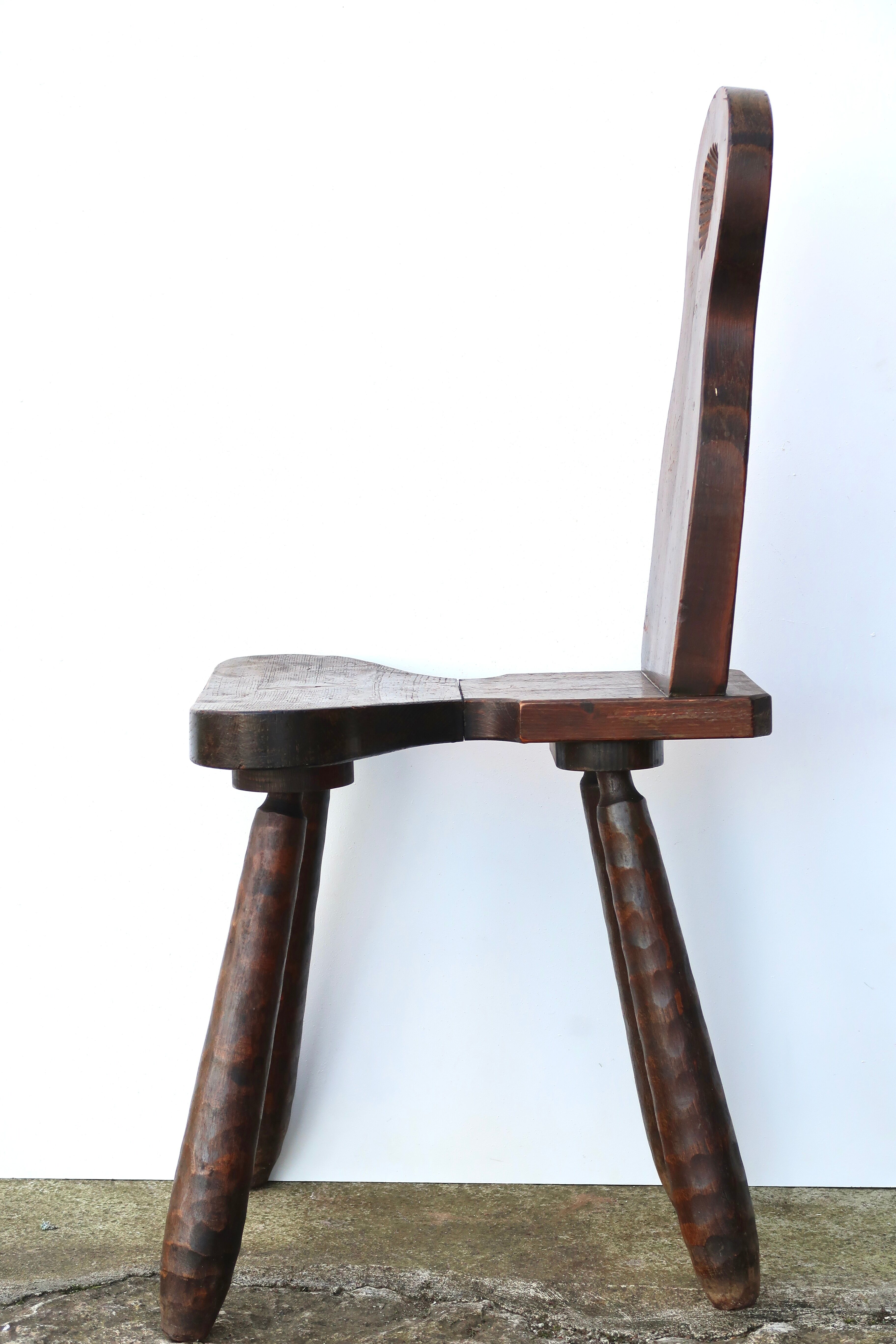 Wooden chair, mountain furniture, 1950s