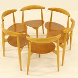Heart dining set, designed by Hans Wegner for Fitz Hansen,  Denmark 1960s
